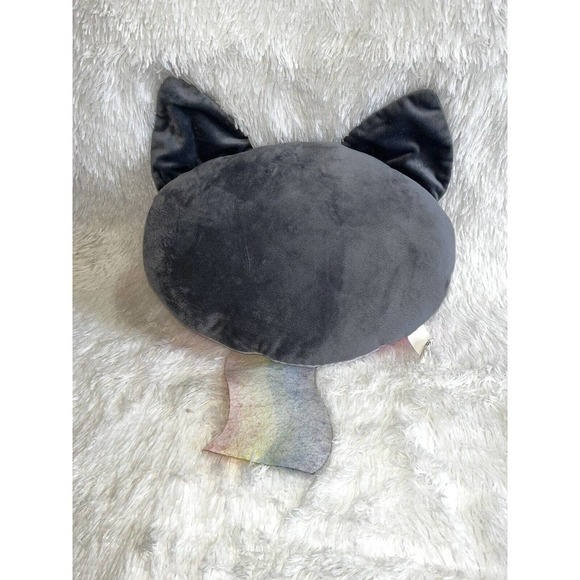 Rainbow Kitty Large Throw Plush Pillow Kids Cat snapchat filter - Picture 2 of 2
